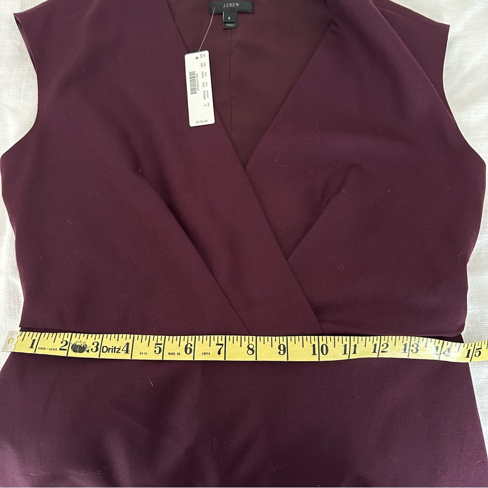 J. Crew Classic Burgundy Wool Sheath Dress Size 6 - Picture 9 of 15